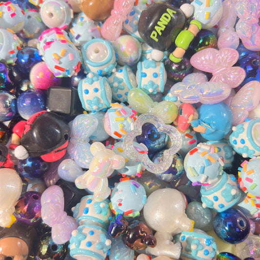 H15-Beautiful Mixed Blue Style DIY Mixed Beads and Charms