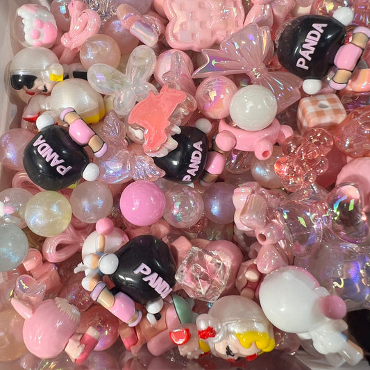 H02-Beautiful Light Pinky Style Mixed DIY Beads and Charms