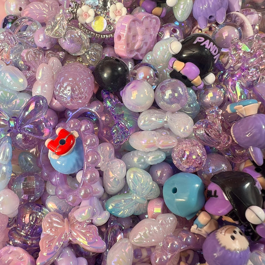 H03-Beautiful Purple Style Mixed DIY Beads and Charms